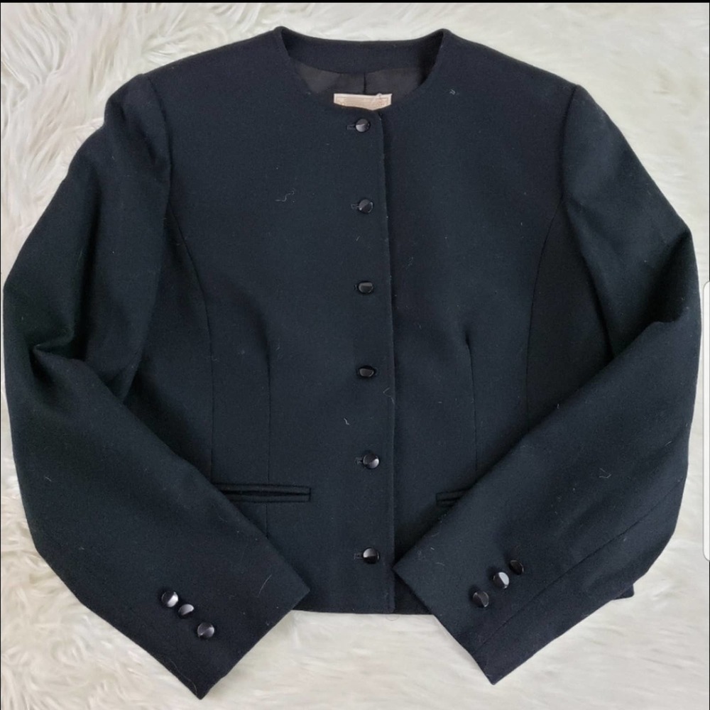 Pendleton Black Virgin Wool Blazer Button Jacket … - image 1